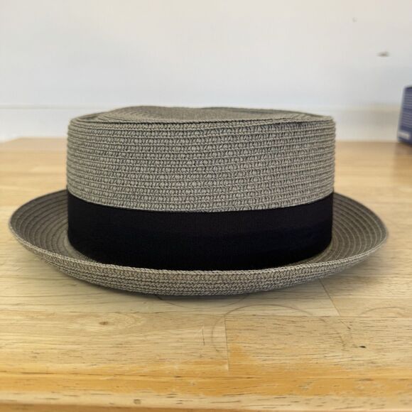 Jaxon Hats Toyo Straw Braid Pork Pie Hat Gray - Picture 4 of 11
